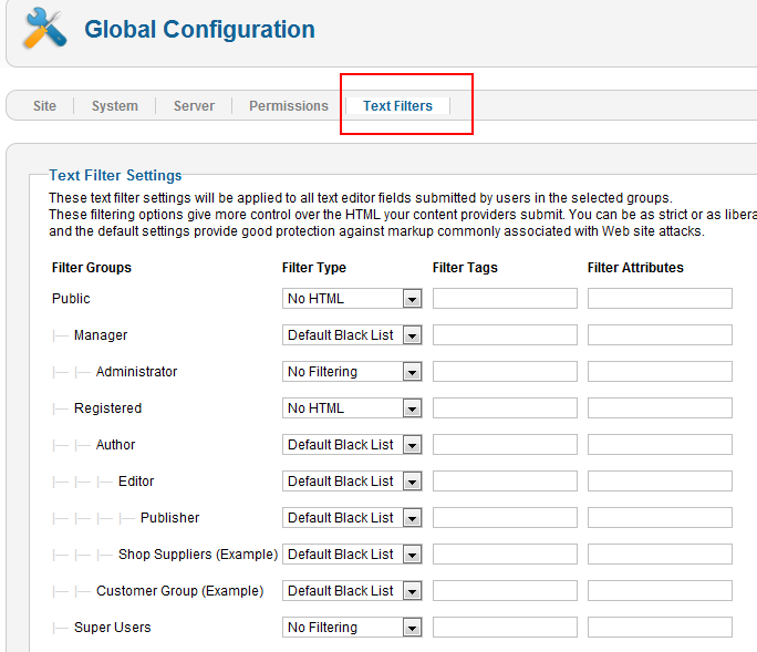 Joomla2.5Beta-textfilter Joomla2.5Beta-textfilter